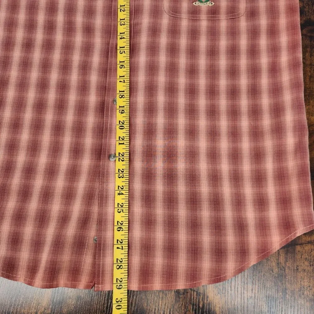 Wrangler Riata Mens Button Down Shirt Size‎ Medium Red Plaid Long Sleeve Western